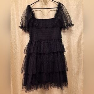 Elegant Black Ruffled Dress